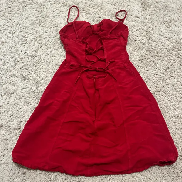 Zara red tie back mini dress  - Image 2