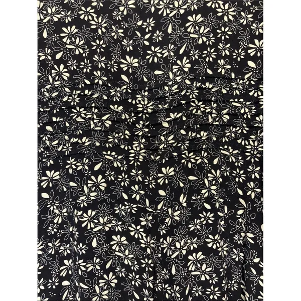 Free People Jessie Black Cream Ditzy Floral Smock Puff Sleeve Dress 90’s SZ 12 - Image 6