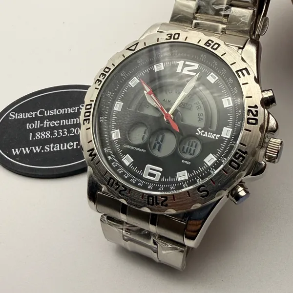 Stauer Compendium Hybrid Chronograph Watch - Oversized Sporty Timepiece - Image 6