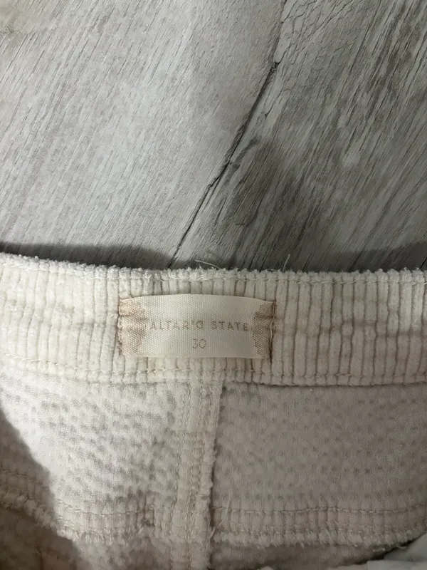 Altrd State Cream Corduroy Wide Leg Jeans - Image 2