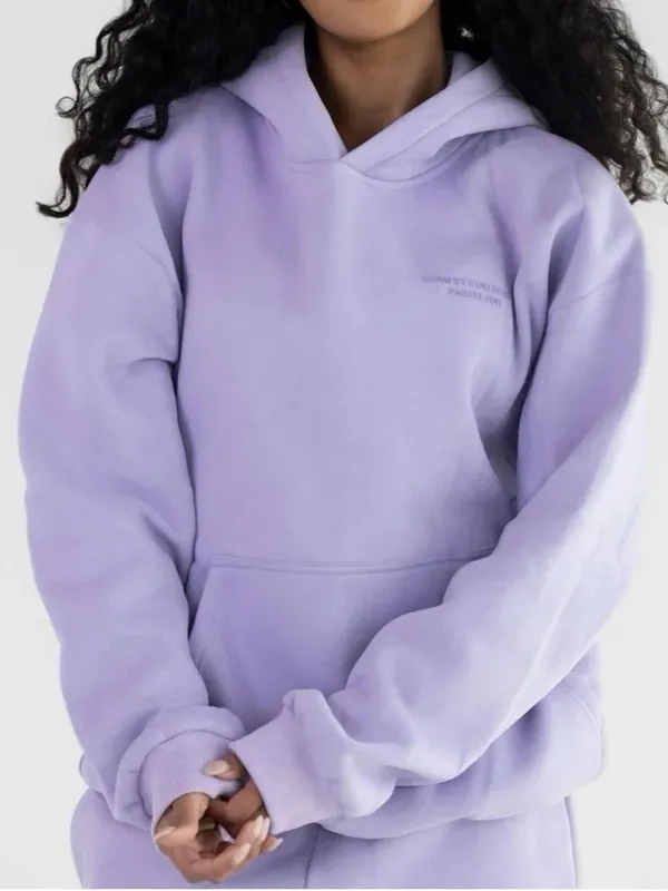 Comfrt Cozy Pastel Lavender Hoodie Heavy Cotton Oversize Sweatshirt Medium - Image 9