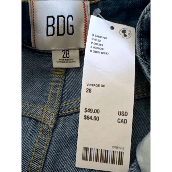 BDG‎ Urban Outfitters Womens High Rise Wide Leg Jeans Medium Wash Blue Size 28 - Image 9