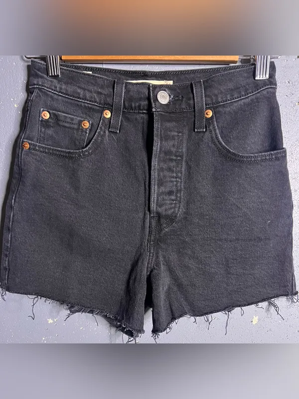 Levi’s Shorts Bundle in Size 24. Black one is Rib Cage. Blue one is 501. - Image 3