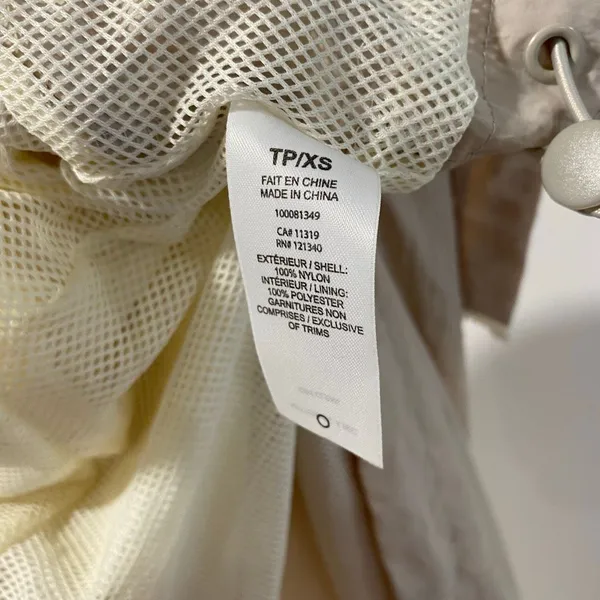 Garage Cropped Windbreaker Jacket XS Beige Cream Colorblock Y2K - Image 9