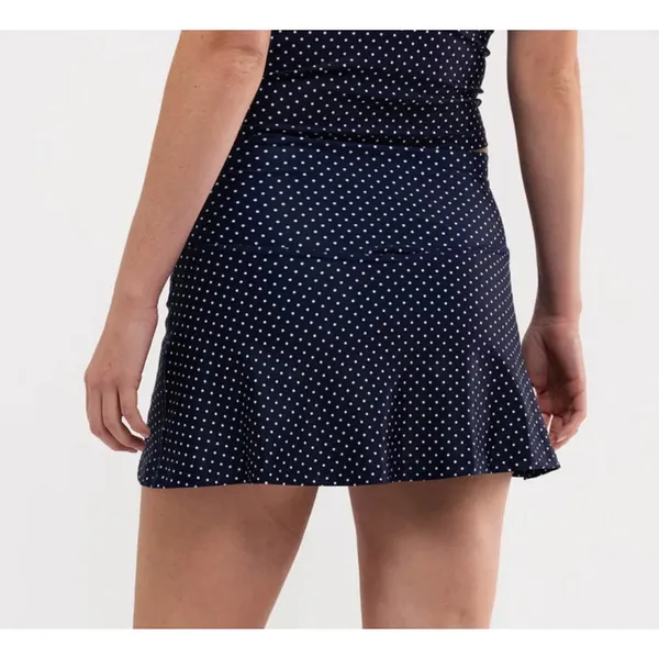 Smith & Quinn Anne Skort Wide Waistband Stretch Navy Blue Polka Dot Size Medium - Image 3