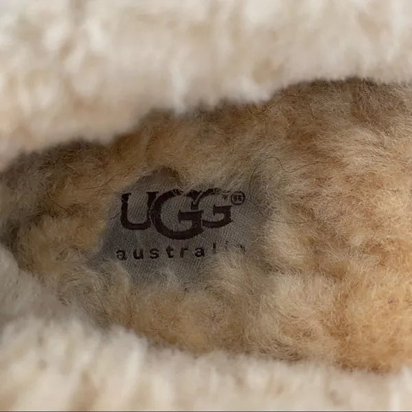 UGG Womens Shearling Lined Chocolate Brown Suede Moccasin Slippers Size 6 - Image 8