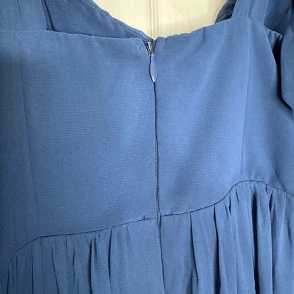 LULU'S Radiant Charisma Blue Chiffon Tie Striped Maxi Dress Size L‎ - Image 8