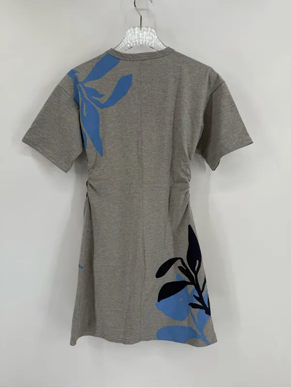 ANTHROPOLOGIE Daily Practice Short Sleeve Mini Gray Graphic T-Shirt Dress sz xs - Image 4