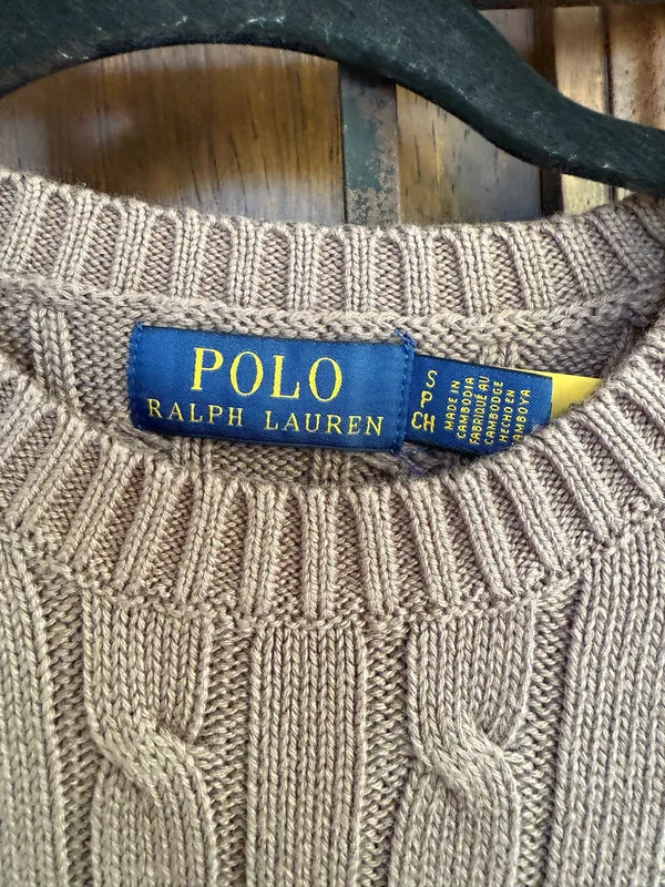 Polo Ralph Lauren Chocolate Short Sleeve Cable Knit Sweater Size S - Image 3