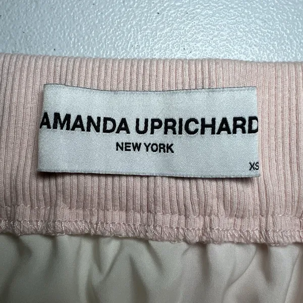 Amanda Uprichard Frankie Mini Skirt Size XS Revolve‎ Pink And White Side Pockets - Image 3
