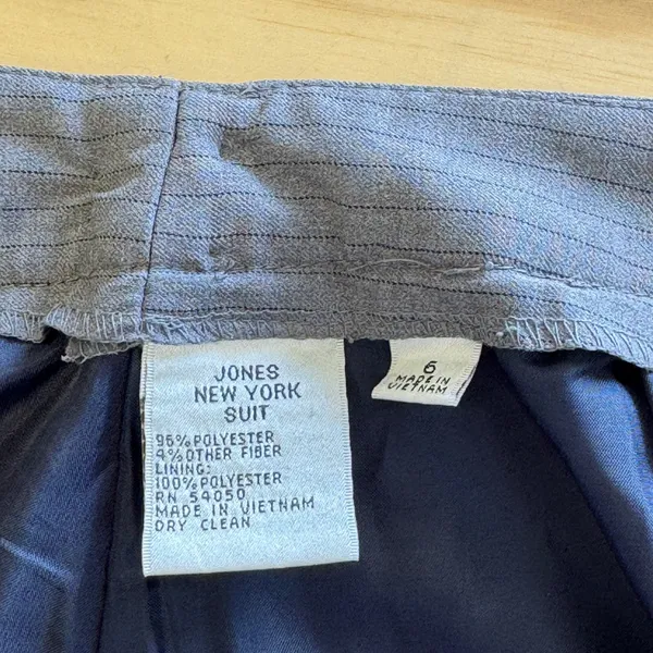 Jones New‎ York Suit Gray Pinstripe Straight Leg Dress Pants Women's Size 6 - Image 6