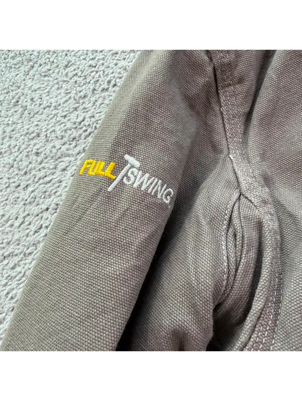 Carhartt Women Full Swing Hooded Work Jacket Fleece Lined Brown M Utility Canvas - Image 7