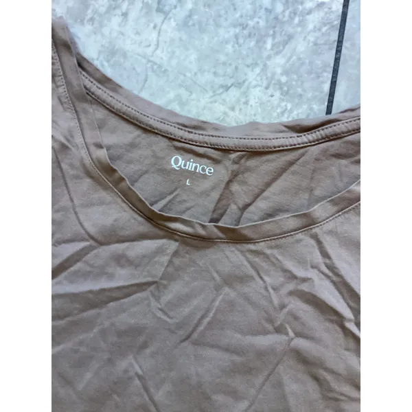 Quince Cotton Modal Scoop Neck Tee Dark Taupe Large LB102949-JDAVN01-17622 - Image 2