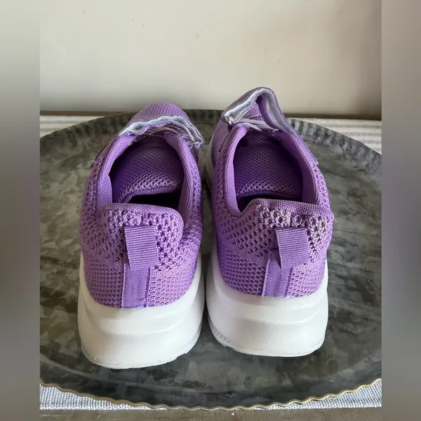 Women's Light Purple and White No Tie Shoe Size 38 aka 8 #260765 - Image 4