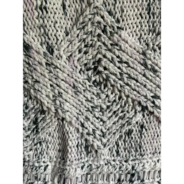 Joie Textured Chunky Knit V-Neck Sweater 100% Cotton Cozy Cottage Medium - Image 7
