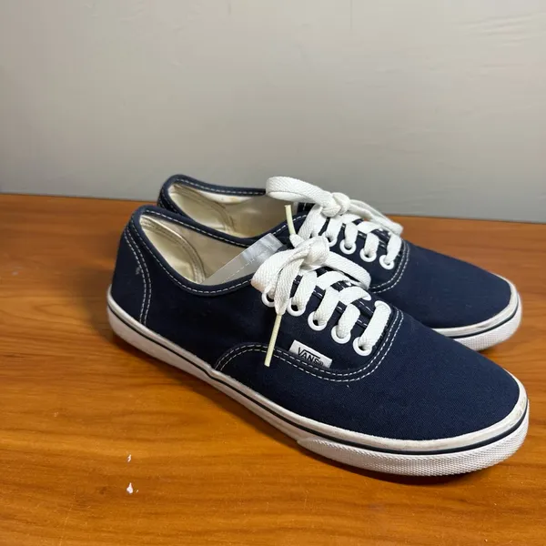 Vans Authentic Low Top Canvas Sneaker Navy‎ Blue Casual W7 - Image 3