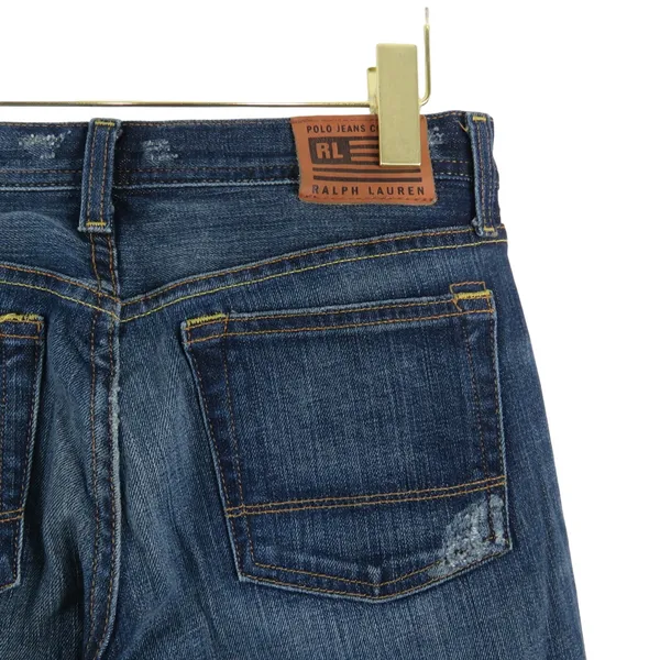 90s Vintage Ralph Lauren Polo Low Rise Dark Wash Bootcut Flared Jeans 30" Retro - Image 6