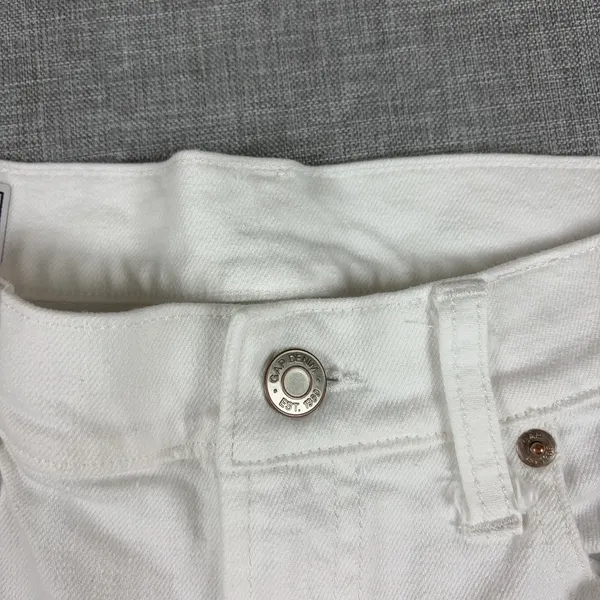 Gap Girlfriend Jeans Womens 25 White Mid Rise Relaxed Ankle Stretch Denim Casual - Image 7