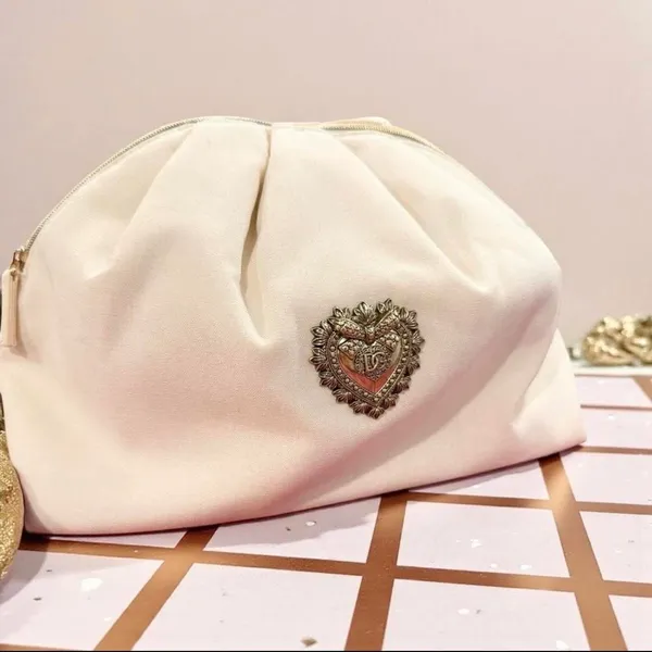 Dolce & Gabbana Devotion Limited Ivory White Evening Clutch Cosmetic Bag Pouch Approx 10”wide x 6.5” tall x 6.5” deep - Image 2