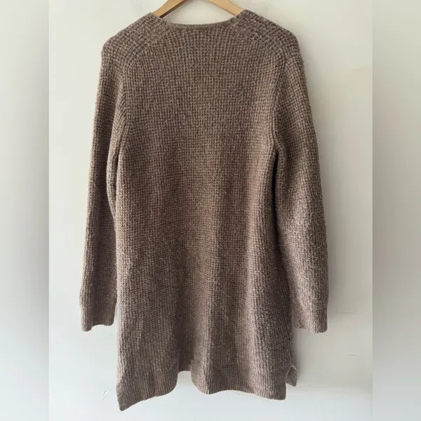 Madewell Wafflestitch Brown‎ Open Cardigan Sweater Alpaca and Merino Wool Cozy - Image 4