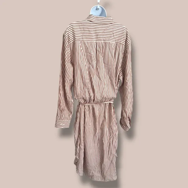 Ava & Viv™ Women's Long Sleeve Midi Shirtdress - Brown Striped XXL NWT - Image 5