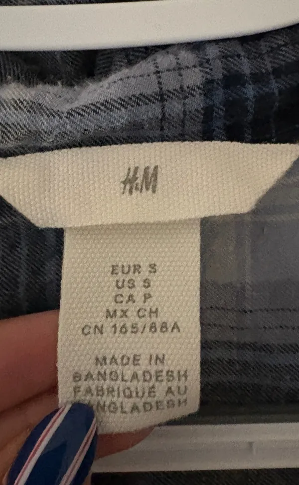 H&M Blue plaid flannel  - Image 3