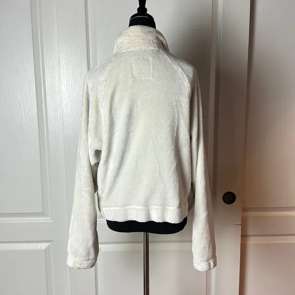 Hollister White Teddy Fleece Zip Up Jacket Cozy Warm - Image 2