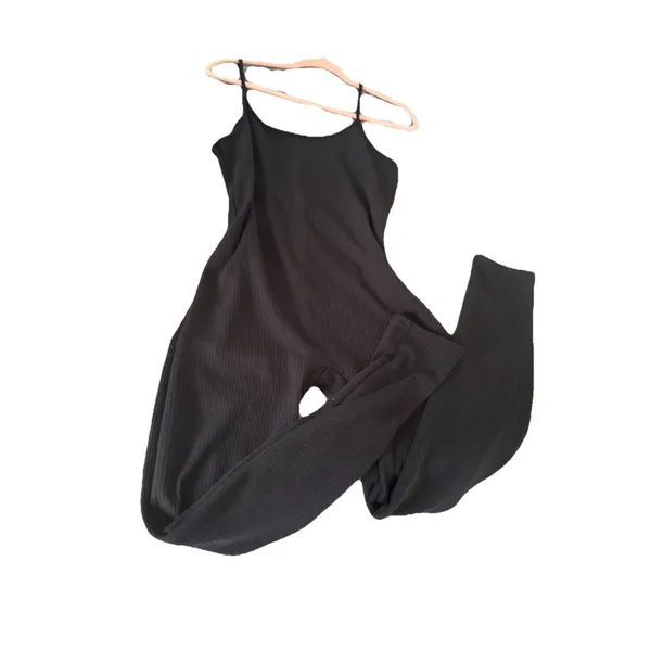 Roma Concept Womens‎ Black Ribbed Cami Jumpsuit Size 1X Stretch Sleeveless Lounge - Image 6