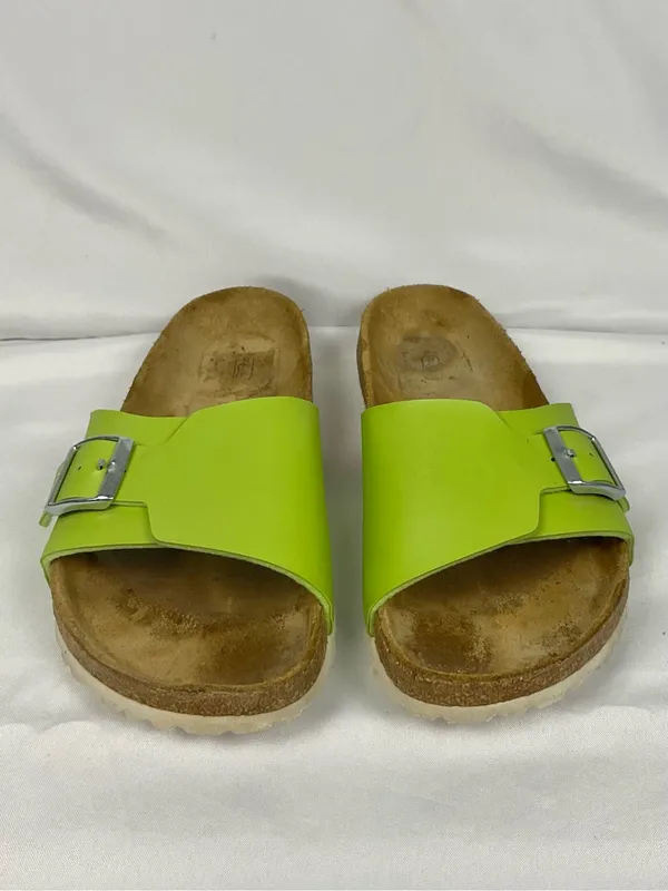 Betula by Birkenstock Catalina Lime Green Single Buckle Slide Sandals Sz 10 - Image 2