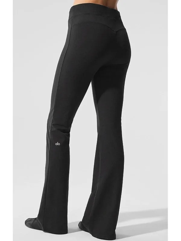 Alo Sway Bootcut Sweatpant Soft Black Distressed Booty-Lift Stretchy Flared Pant - Image 2