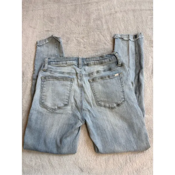 A2 by S.A Jeans Womens Size 5 Light Wash Distressed Skinny Jeans 27 Inseam - Image 3