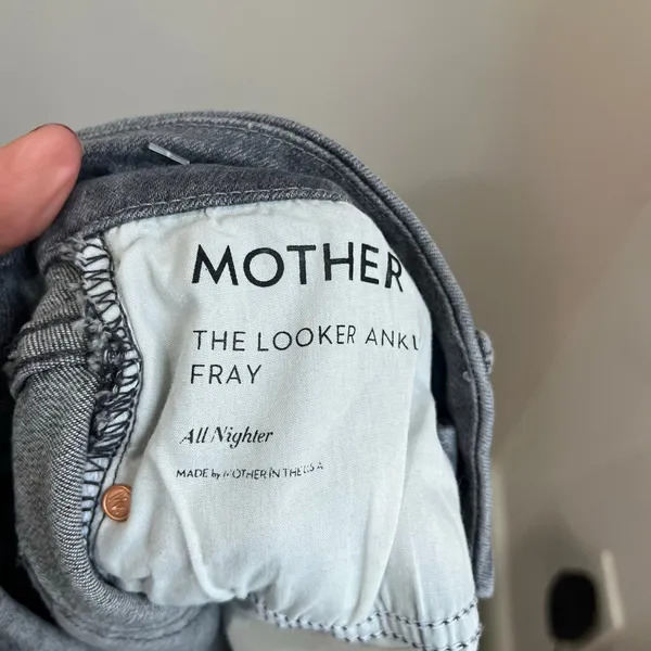 Mother Looker Ankle Fray Skinny‎ Jeans Sz 28 All Nighter Premium Denim Gray - Image 8