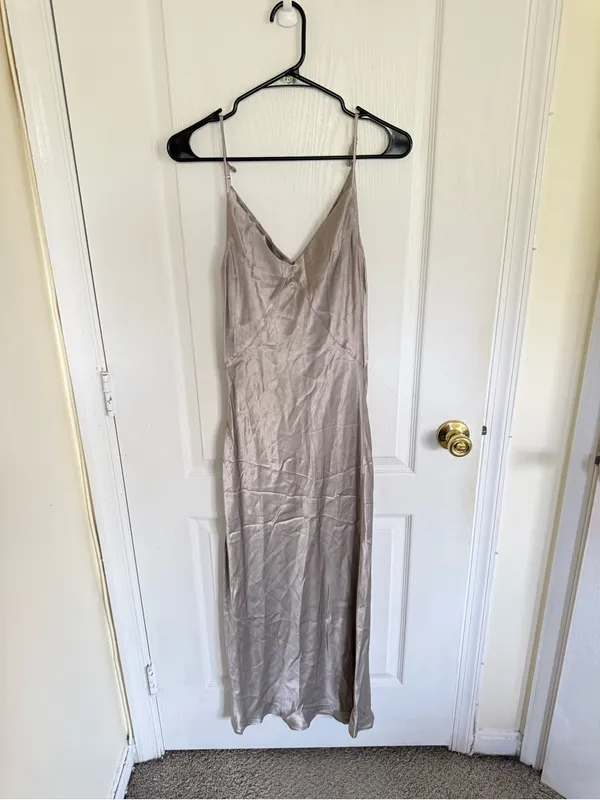DISSH Simone Slip Dress in Pewter Satin - Image 2