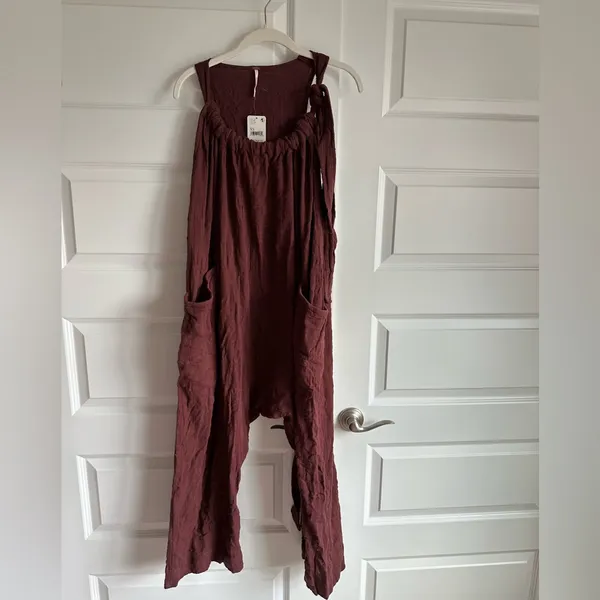Free‎ People Henriette Jumpsuit Romper in Raisin NWT - Image 5