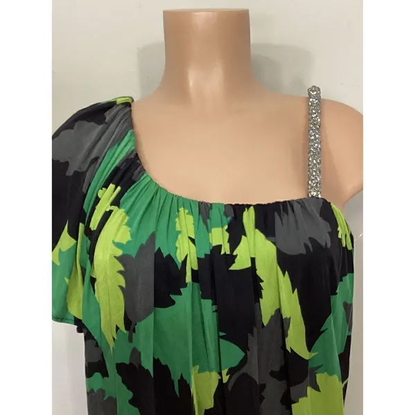 New. Sky silk camo mini dress/shirt with Swarovski crystal strap. Normally $224 - Image 7