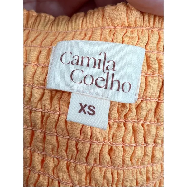 Camila‎ Coelho Revolve Lacy Midi eyelet Dress in Peach Sz XS - Image 4