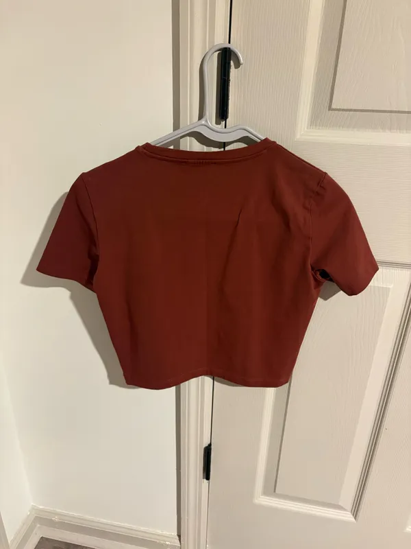 Zara brown cropped tee - Image 2