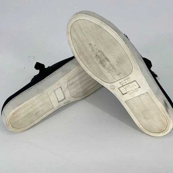 Free People Womens Leather Satin Ribbon‎ Slip-On Sneakers Shoes Black Size 38 - Image 7