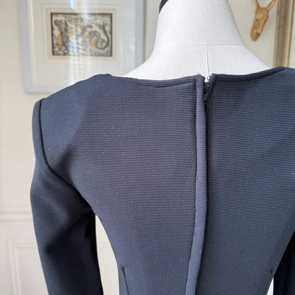 Vintage 80s 90s Le Chateau Long Sleeve Black Cocktail Dress S M - Image 8