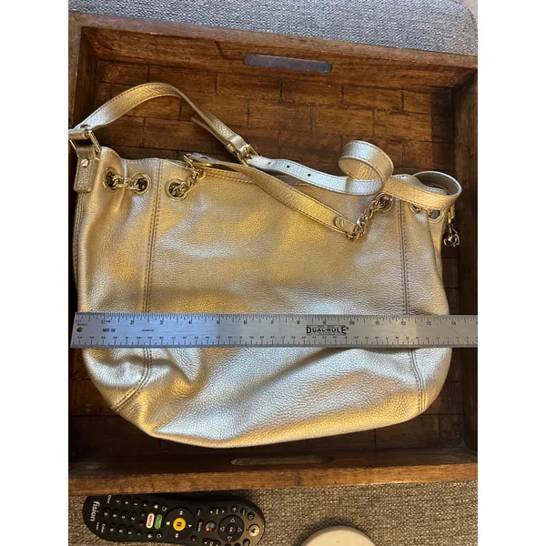 Michael Kors Jet Set Leather Hobo Shoulder Bag‎ Purse MK Charm Chain NWOT - Image 11
