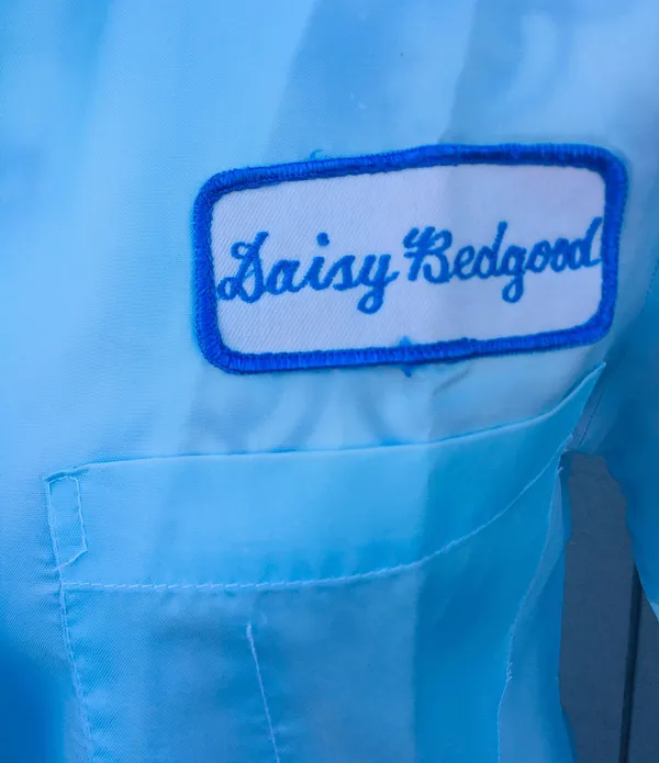 Vintage 70s Nurse Maid Uniform Costume Daisy Bedgood Blue Polyester Long Sleeve - Image 7