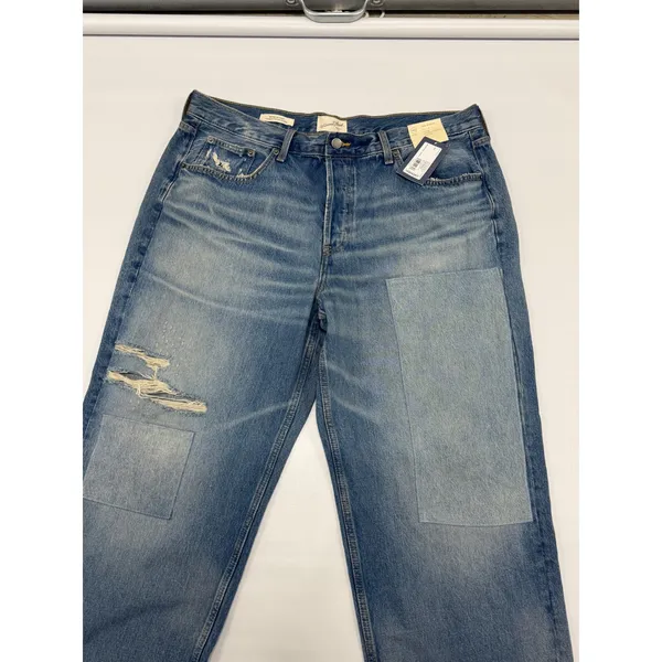Universal Thread 90s Baggy Jeans size 16 Short Medium Wash Patchwork Distressed - Image 4