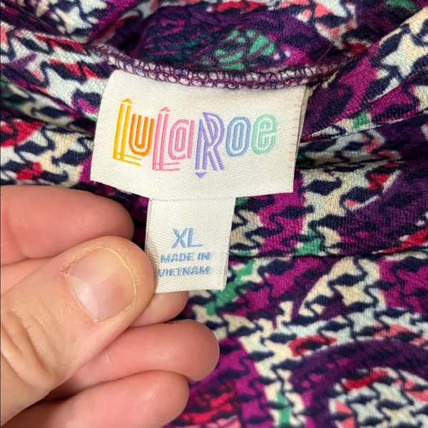 Lularoe Purple/Green Paisley Print Cassie Pencil Skirt Size XL - Image 5