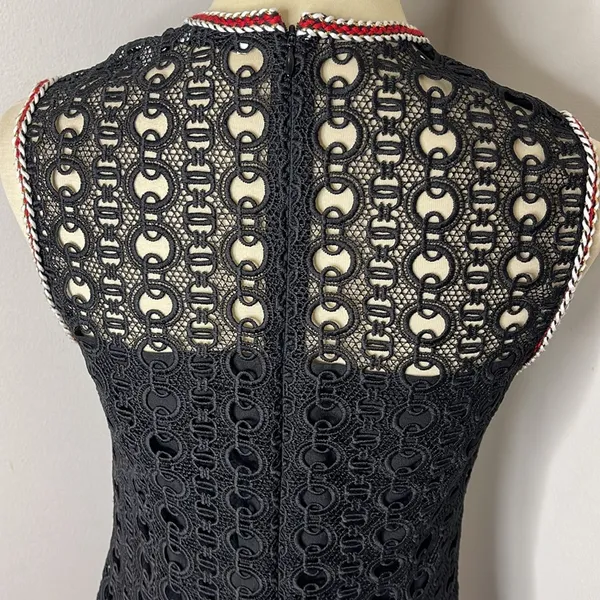 Sandro Lace Crochet Embroidered Franck‎ Mini Dress Sleeveless Ruffle Pleated Hem - Image 9