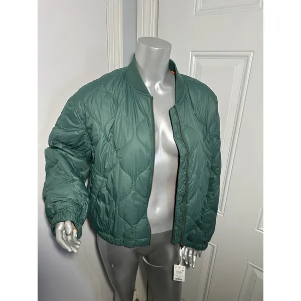Marine Layer Avalon Lightweight Quilted Bomber Jacket Rainforest Green M NWT - Image 12