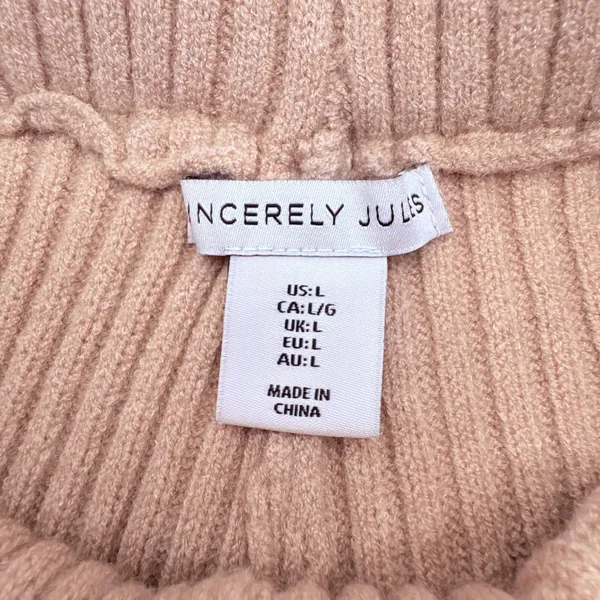 Sincerely Jules Ribbed Knit Pants Womens Large Pink Wide Leg Lounge Cozy NWT - Image 5