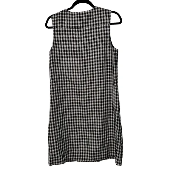 English Factory Check‎ Sleeveless Grommet Mini Dress Black White HN1644D Large - Image 9