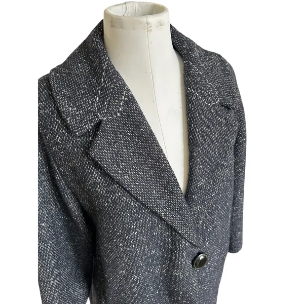 Cabi Blair Black Oversized Wool Blend Tweed One Button Dark Academia Jacket M - Image 4