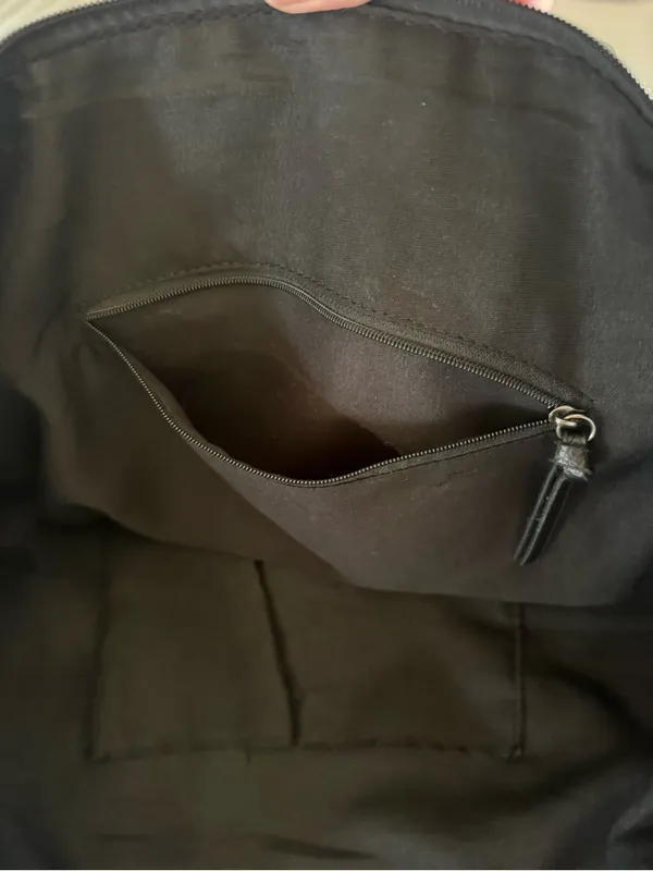 Botkier New York Bond Black Nylon Tote Bag Leather Trim Side Zip Detail - Image 4
