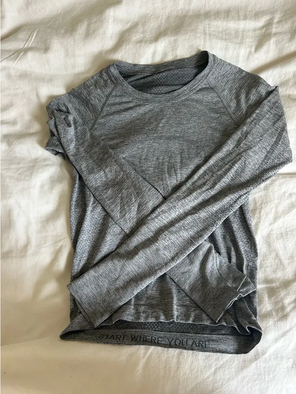 Lululemon Crop Swiftly Tech Long Sleeve gray 4  - Image 2